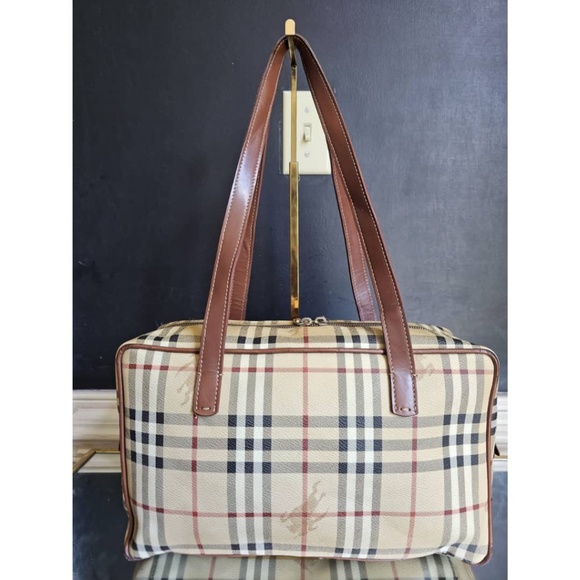 Authentic Burberry Haymarket check bag Brown - Picture 2 of 13
